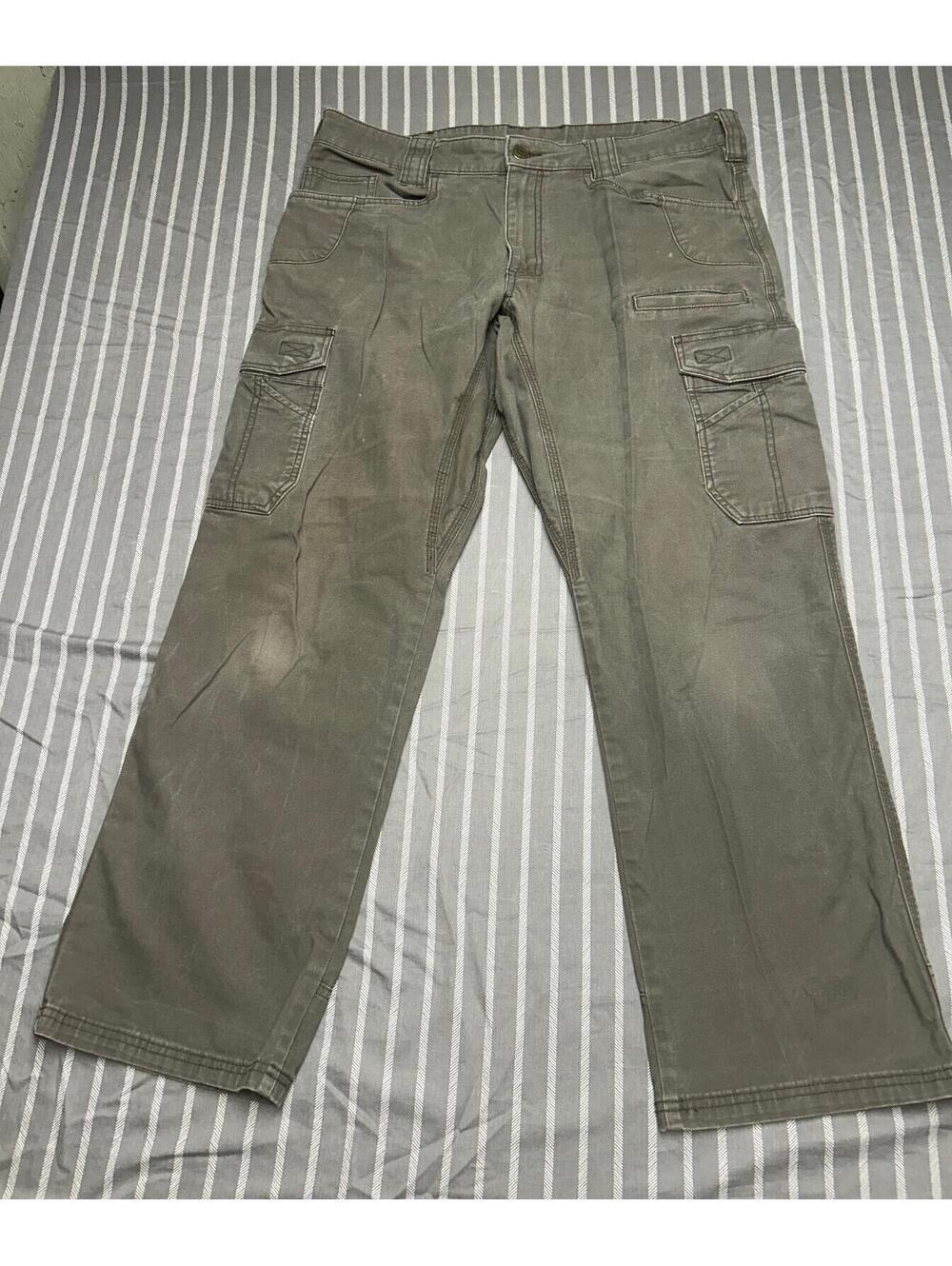 Noble Outfitters Cargo Pants Mens 35X30 Gray Stretch Utility Workwear Casual